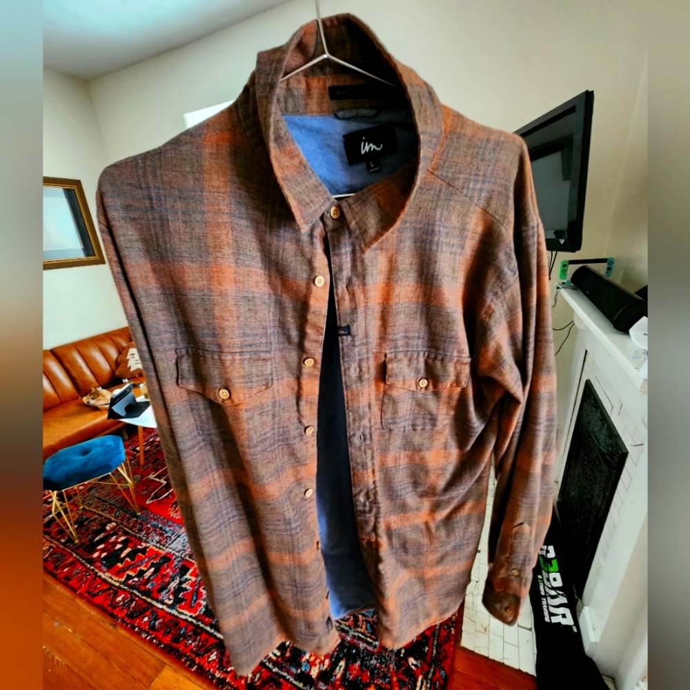 Imperial Motion Brown Flannel. Men's large.